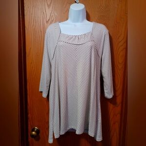 LINKS striped half sleeves top